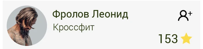 Карточка тренера с рейтингом 153 балла